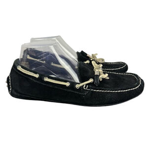 Cole Haan Loafers Shoes Womens 9B Black Suede Leather Casual Slip On Driving